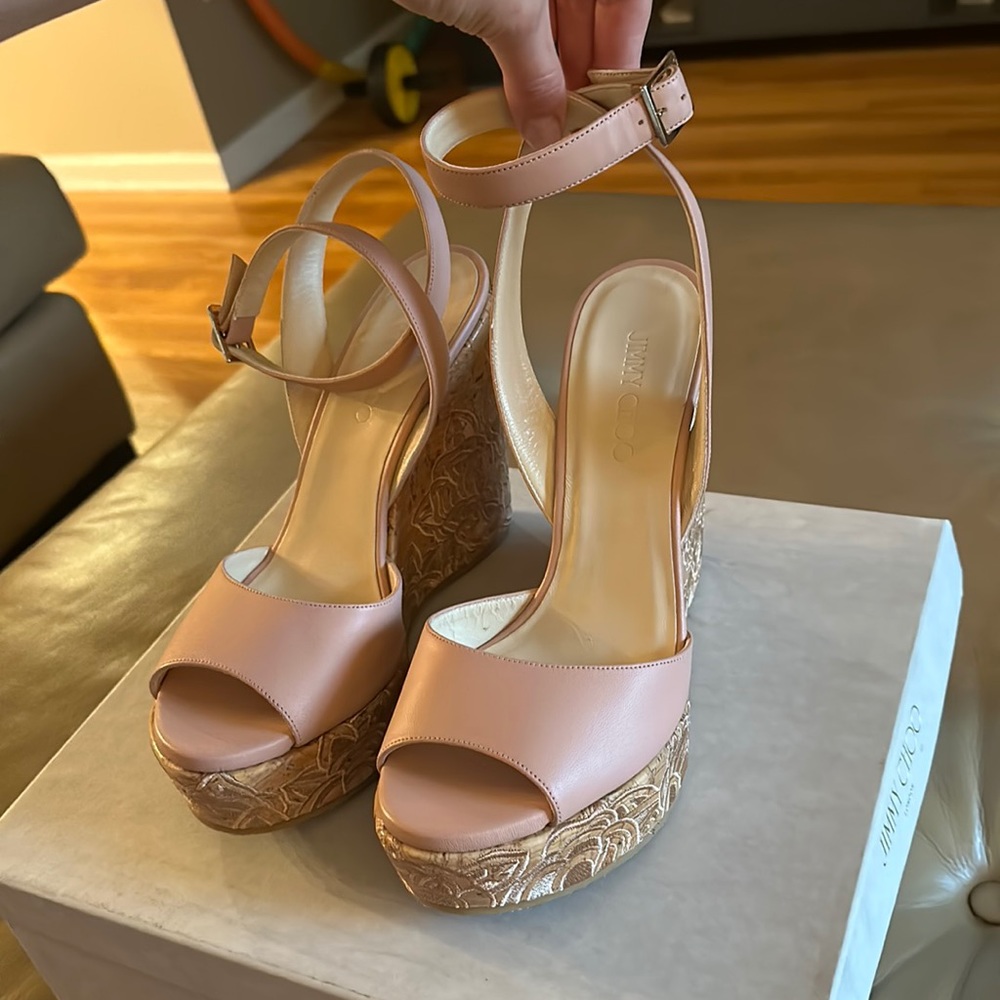 Jimmy choo espadrille sandals.